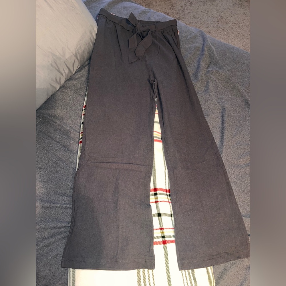 Gray Wide-Leg Pants